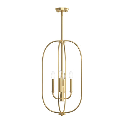 Progress Lighting P500510-191 Reines 4 Light Brushed Gold Foyer Pendant - image 9