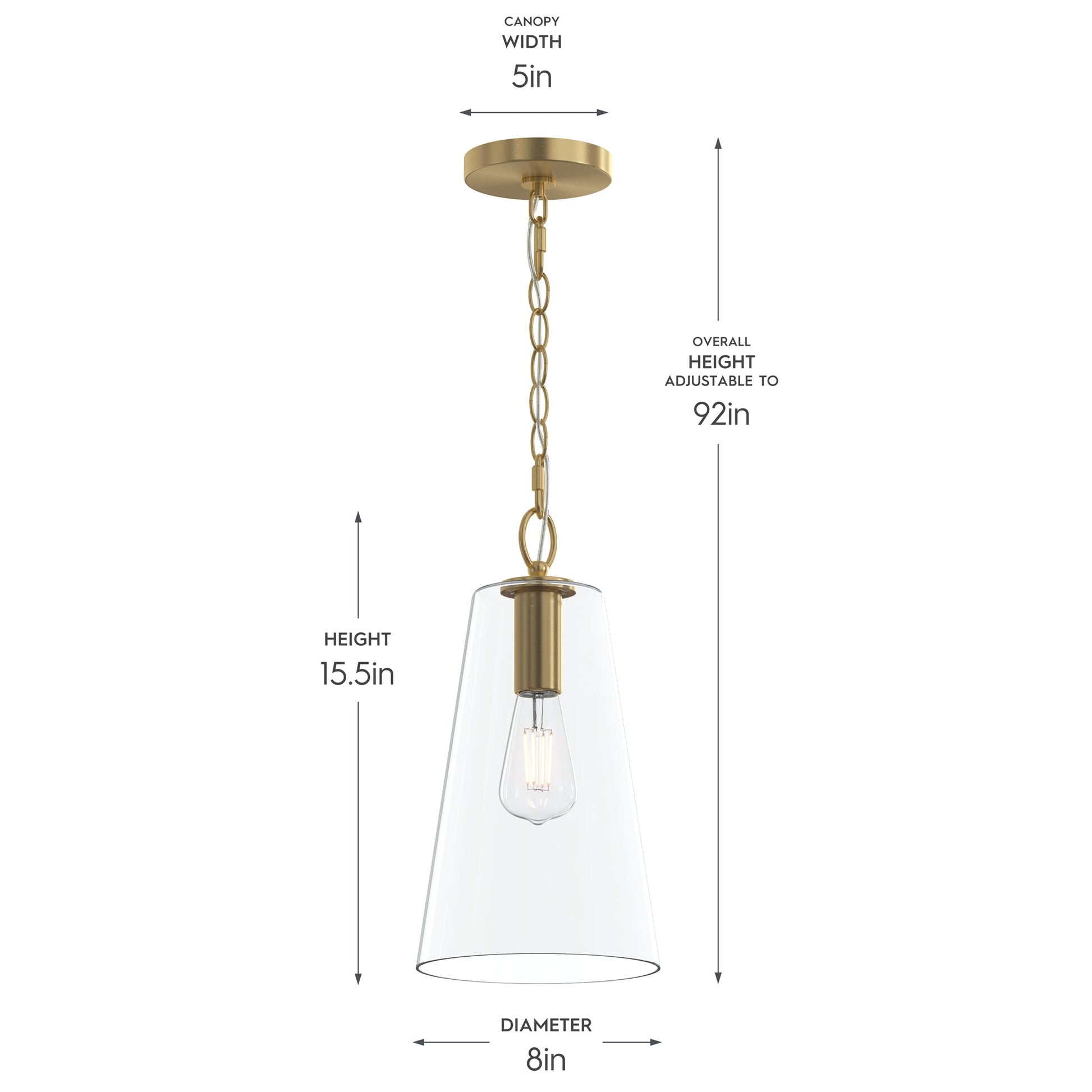 Progress Lighting P500511-191 Jheni Pendant Dimensions: 8in Diameter, 15.5in Height, 5in Canopy Width, Adjustable to 92in Overall Height