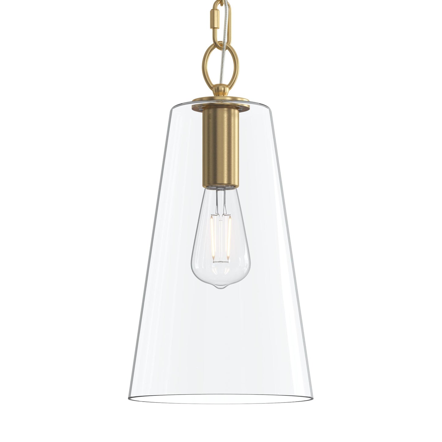 Progress Lighting P500511-191 Jheni 1 Light Brushed Gold Pendant Close-Up View Without Canopy