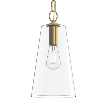 Progress Lighting P500511-191 Jheni 1 Light Brushed Gold Pendant Close-Up View Without Canopy