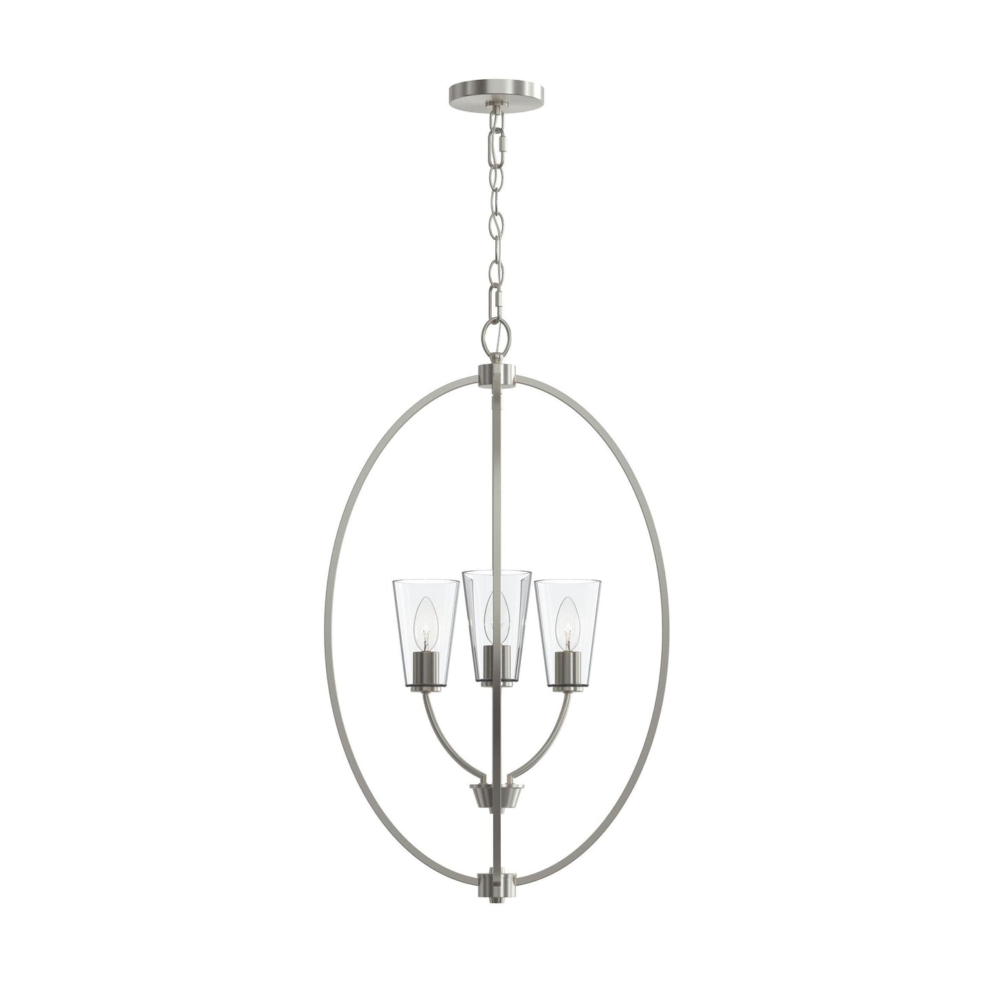 Progress Lighting P500512-009 Jheni Foyer Pendant Brushed Nickel View 9