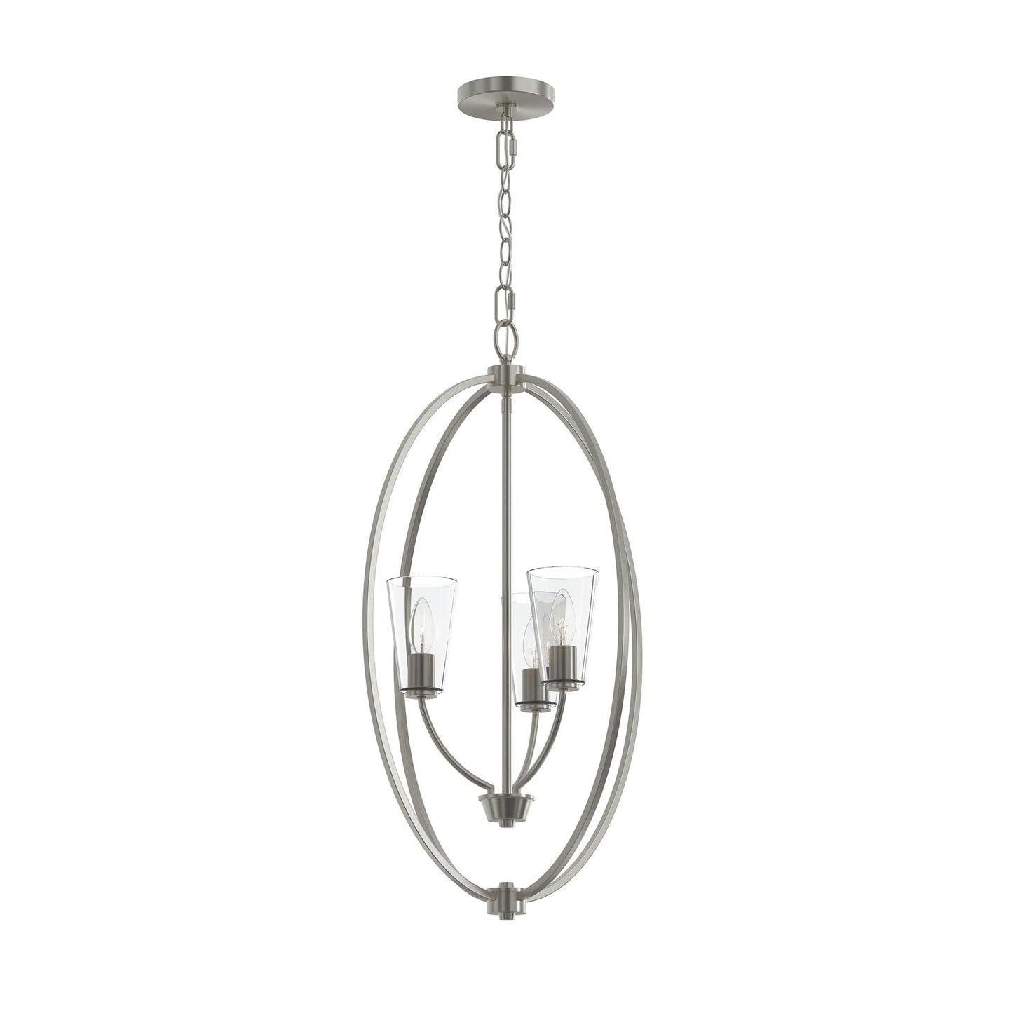 Progress Lighting P500512-009 Jheni 3 Light 18 inch Brushed Nickel Foyer Pendant Ceiling Light