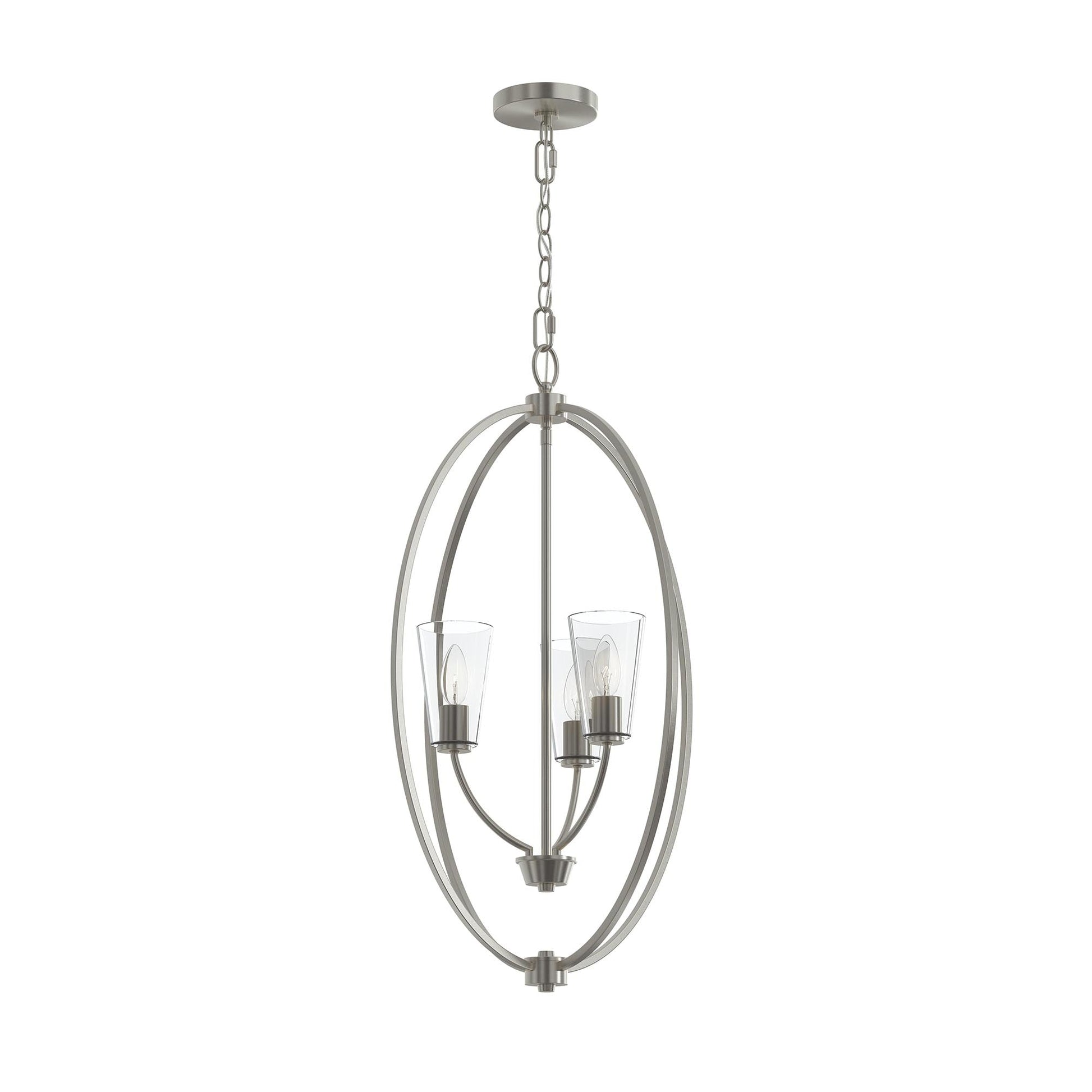 Progress Lighting P500512-009 Jheni 3 Light 18 inch Brushed Nickel Foyer Pendant Ceiling Light