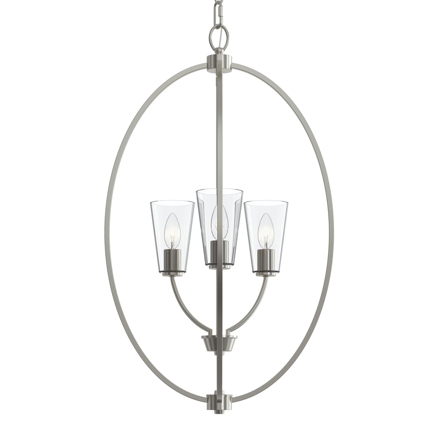 Progress Lighting P500512-009 Jheni Foyer Pendant Brushed Nickel View 7
