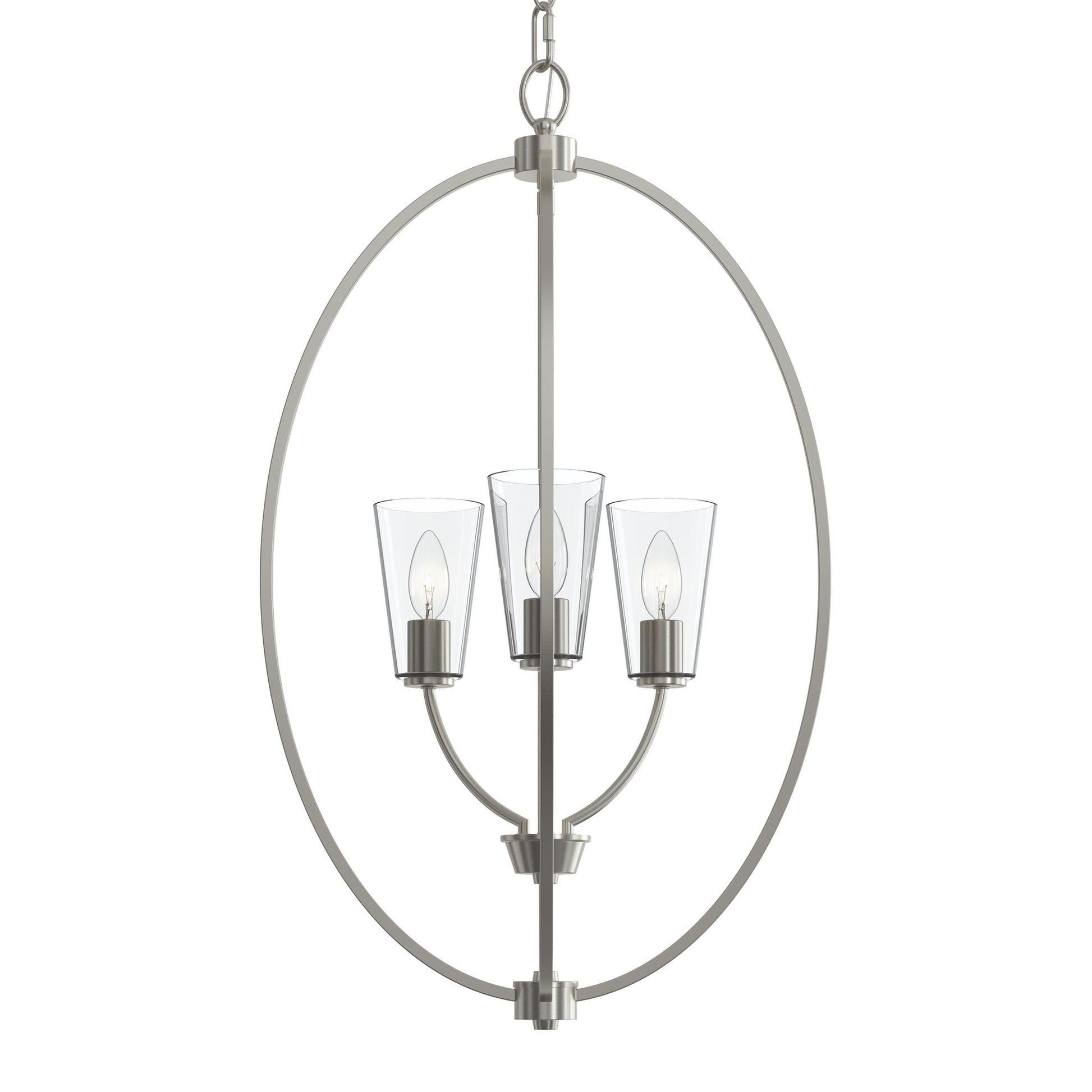 Progress Lighting P500512-009 Jheni Foyer Pendant Brushed Nickel View 7