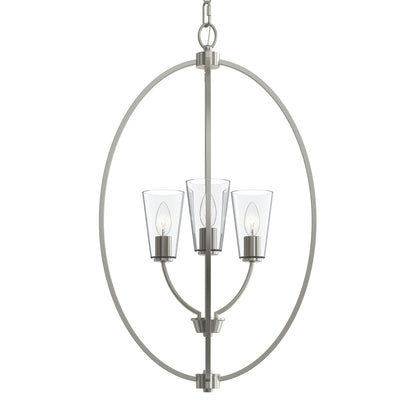 Progress Lighting P500512-009 Jheni Foyer Pendant Brushed Nickel View 7