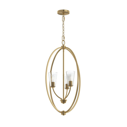 Progress Lighting P500512-191 Jheni 3 Light Brushed Gold Foyer Pendant - Main View