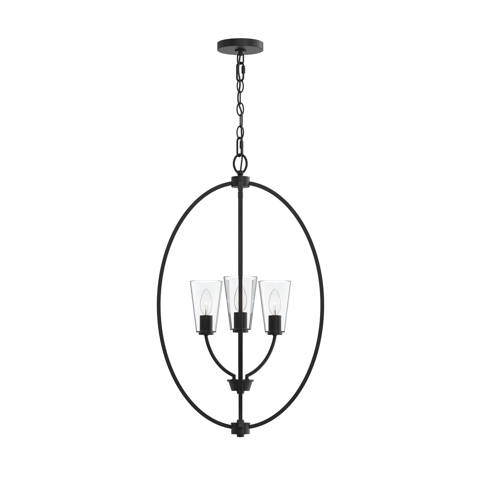 Progress Lighting P500512-31M Jheni 3 Light Matte Black Foyer Pendant