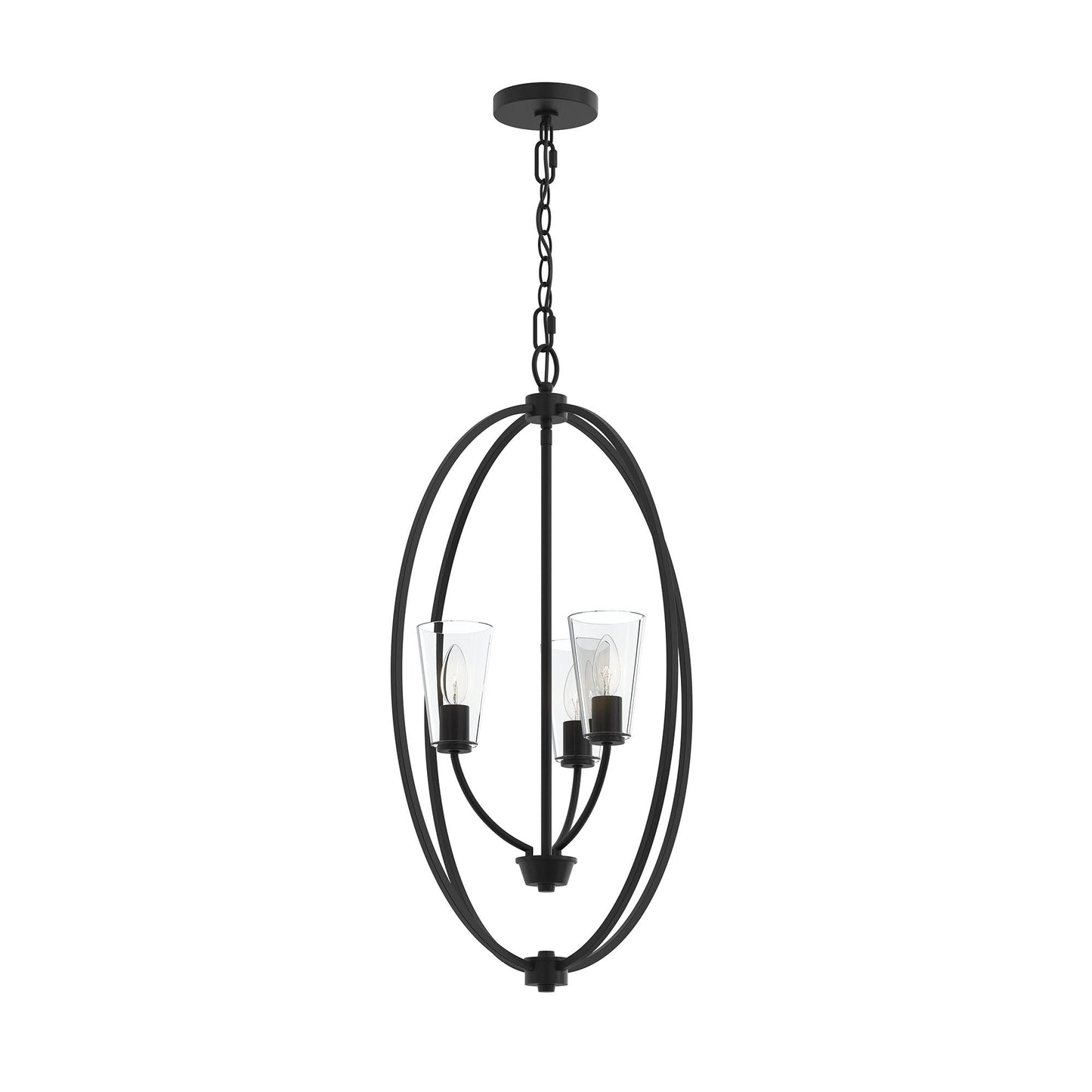 Progress Lighting P500512-31M Jheni 3 Light 18 inch Matte Black Foyer Pendant