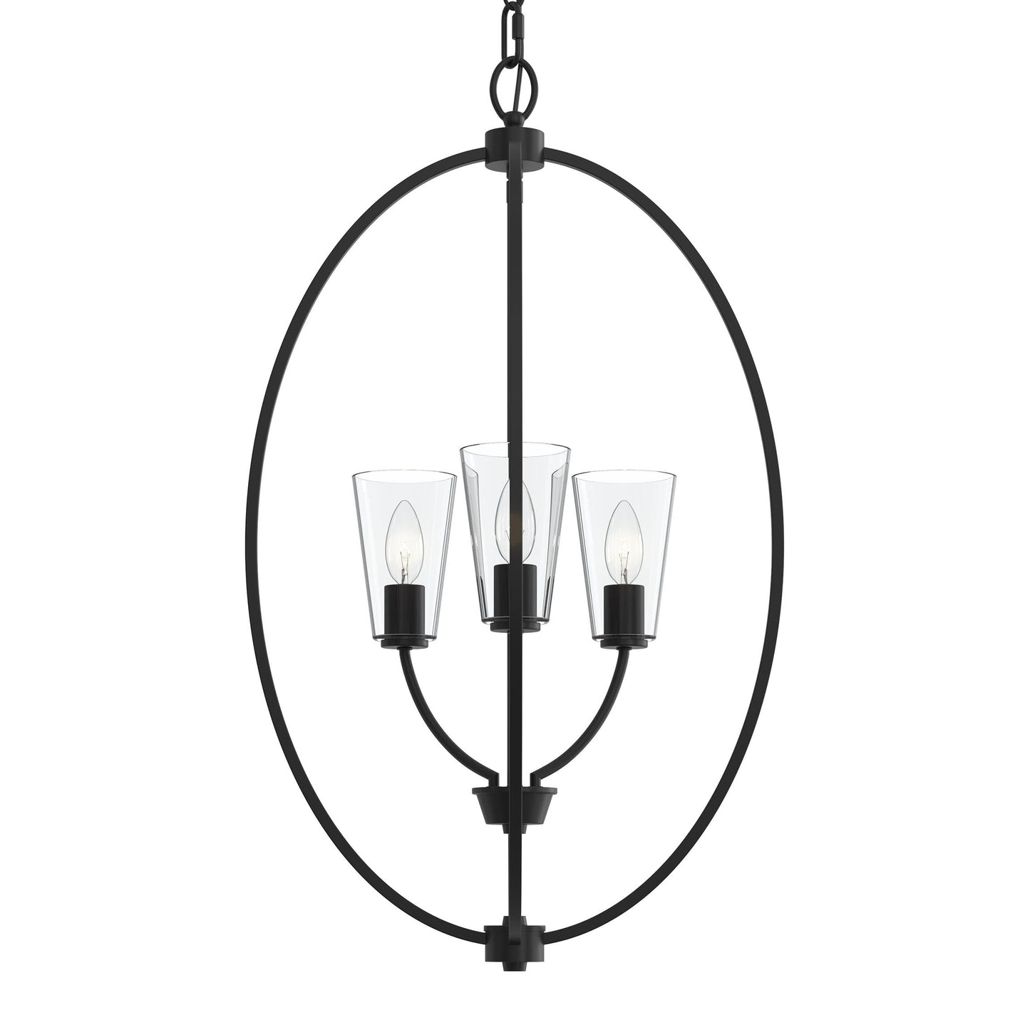 Progress Lighting P500512-31M Jheni 3 Light Matte Black Foyer Pendant