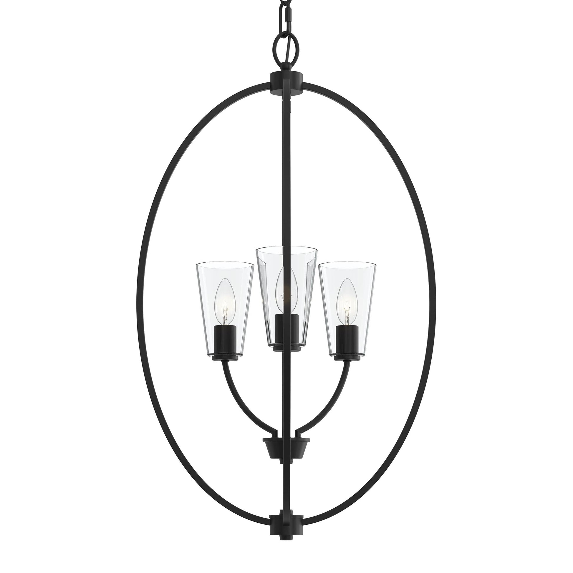 Progress Lighting P500512-31M Jheni 3 Light Matte Black Foyer Pendant