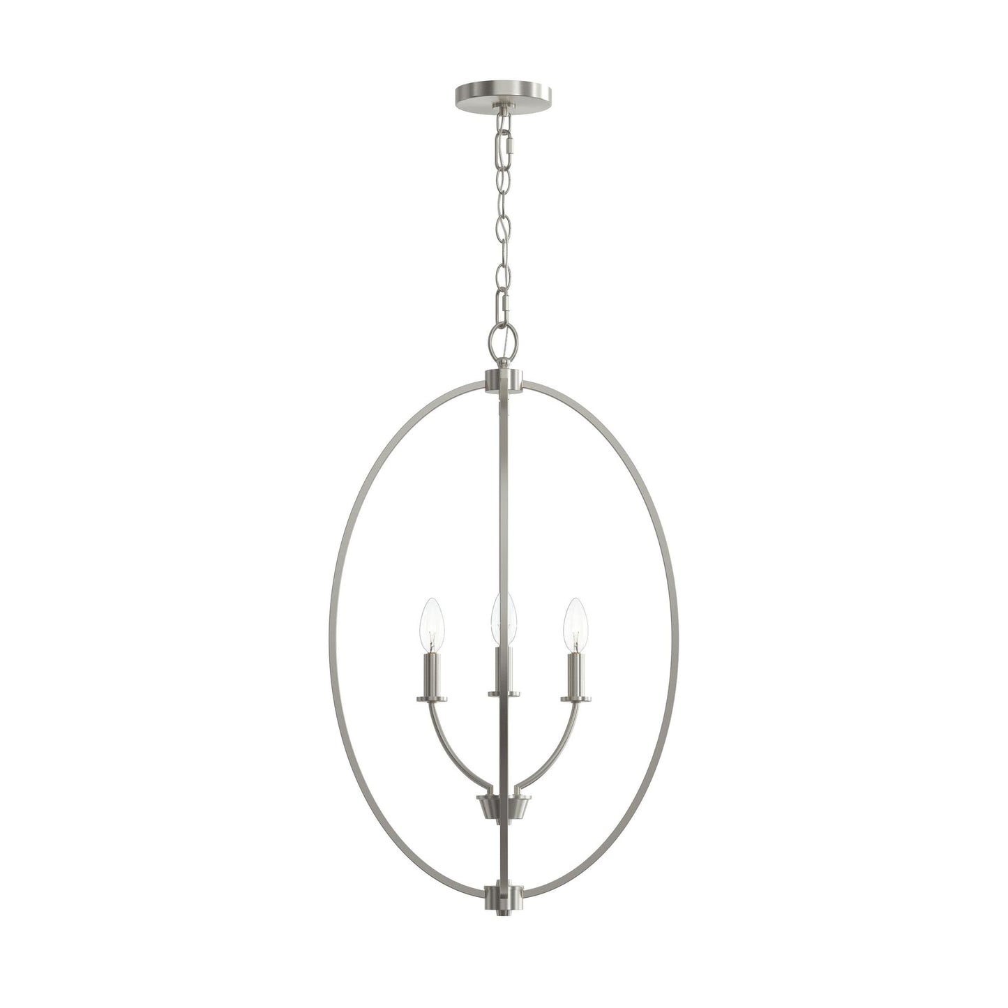 Progress Lighting P500513-009 Jheni 3 Light Brushed Nickel Foyer Pendant - Front View