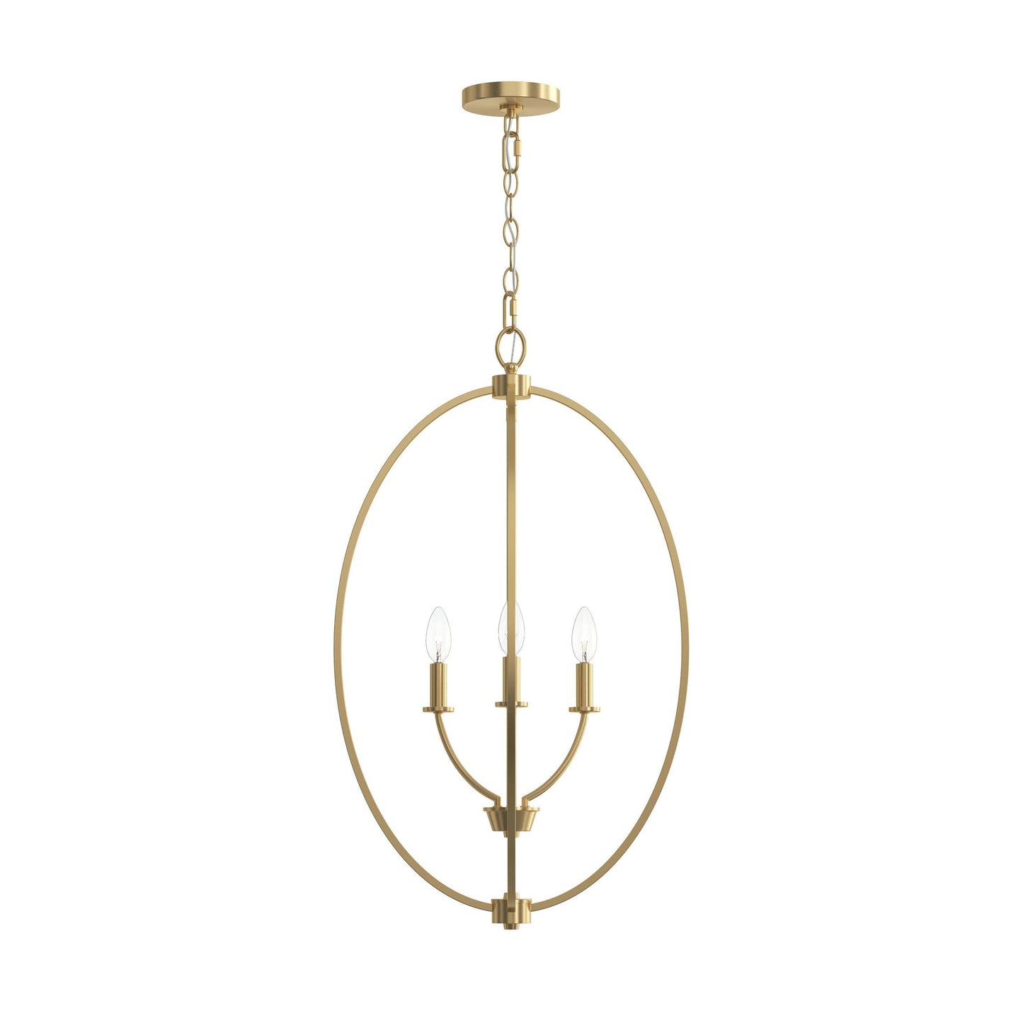 Progress Lighting P500513-191 Jheni 3 Light Brushed Gold Foyer Pendant