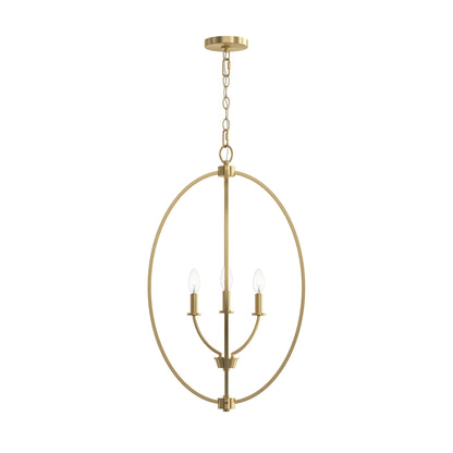Progress Lighting P500513-191 Jheni 3 Light Brushed Gold Foyer Pendant