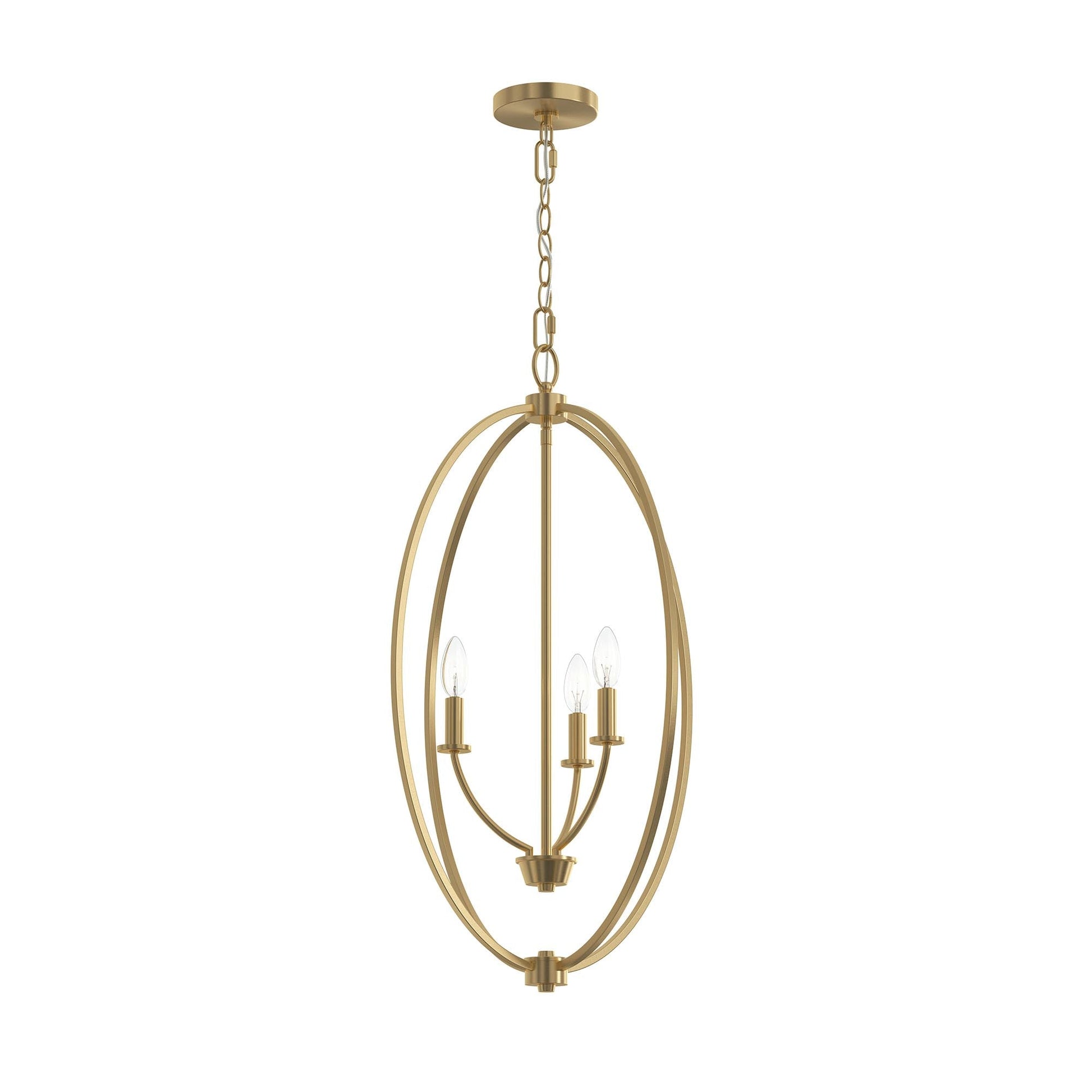Progress Lighting P500513-191 Jheni 3 Light Brushed Gold Foyer Pendant