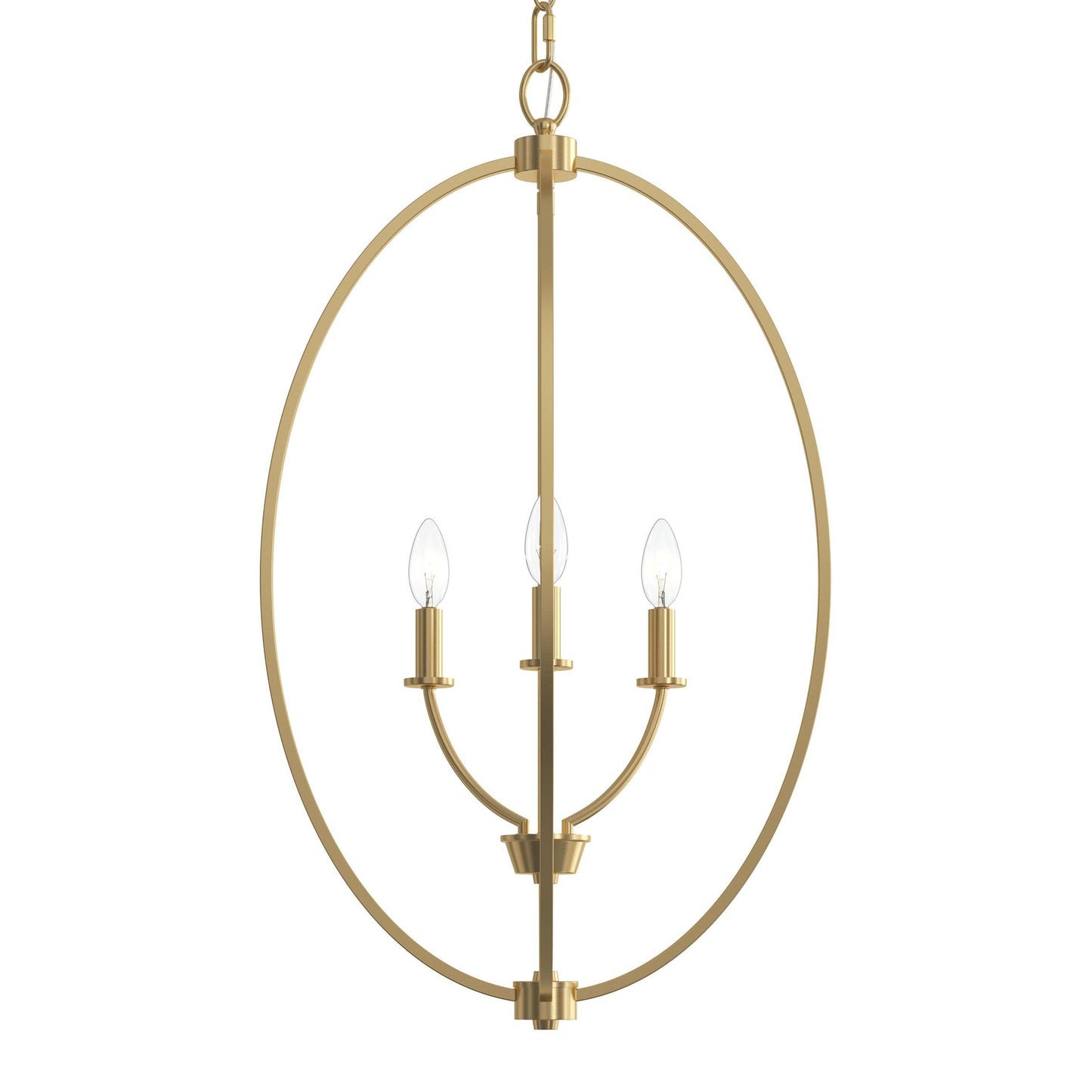 Progress Lighting P500513-191 Jheni 3 Light Brushed Gold Foyer Pendant