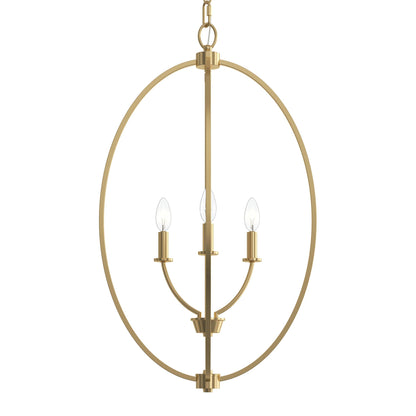 Progress Lighting P500513-191 Jheni 3 Light Brushed Gold Foyer Pendant