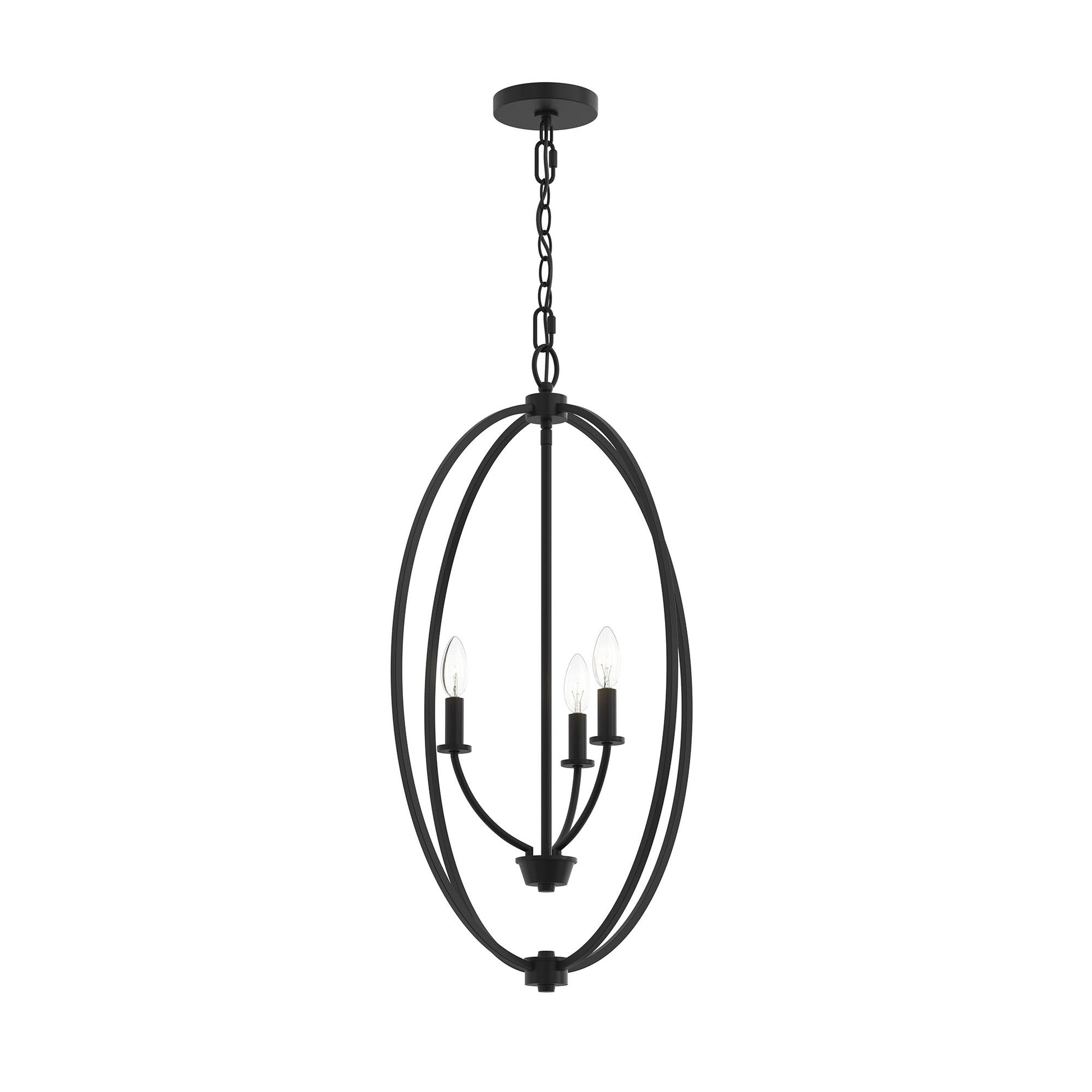 Progress Lighting P500513 Jheni 3 Light Matte Black Foyer Pendant
