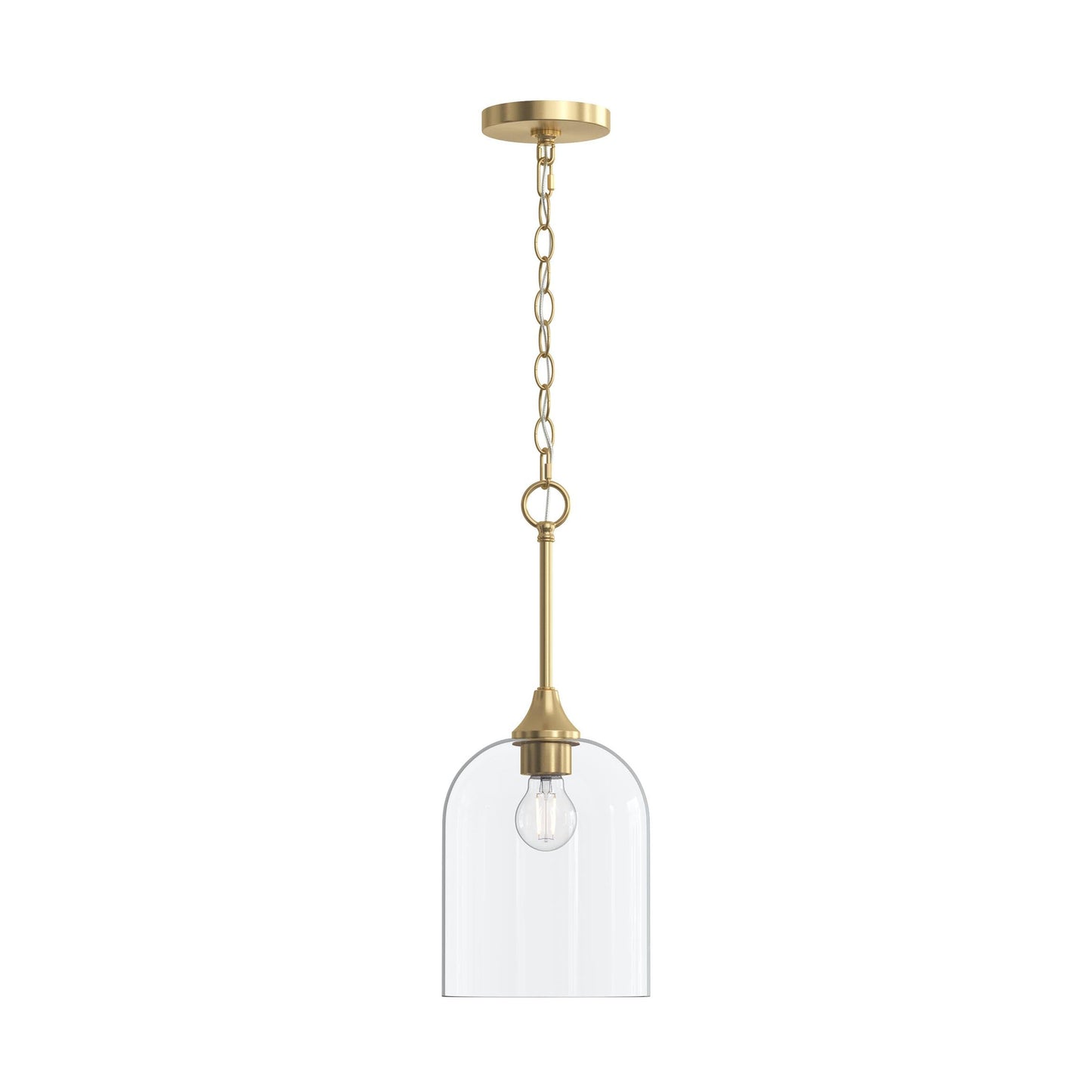 Progress Lighting P500514-191 Ilia 1 Light 8 Inch Brushed Gold Pendant Ceiling Light