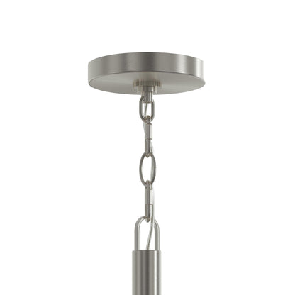 Progress Lighting P500515-009 Mack Pendant canopy and chain detail close-up in Brushed Nickel finish