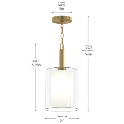 Progress Lighting P500515-191 Mack Pendant Dimensions - 16.25in Height, 8in Diameter, 5in Canopy