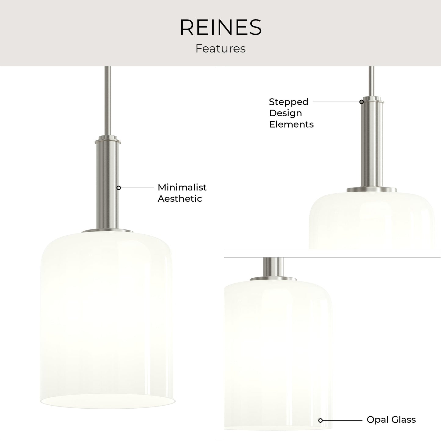 Progress Lighting P500516-009 Reines Brushed Nickel Pendant Ceiling Light - View 6