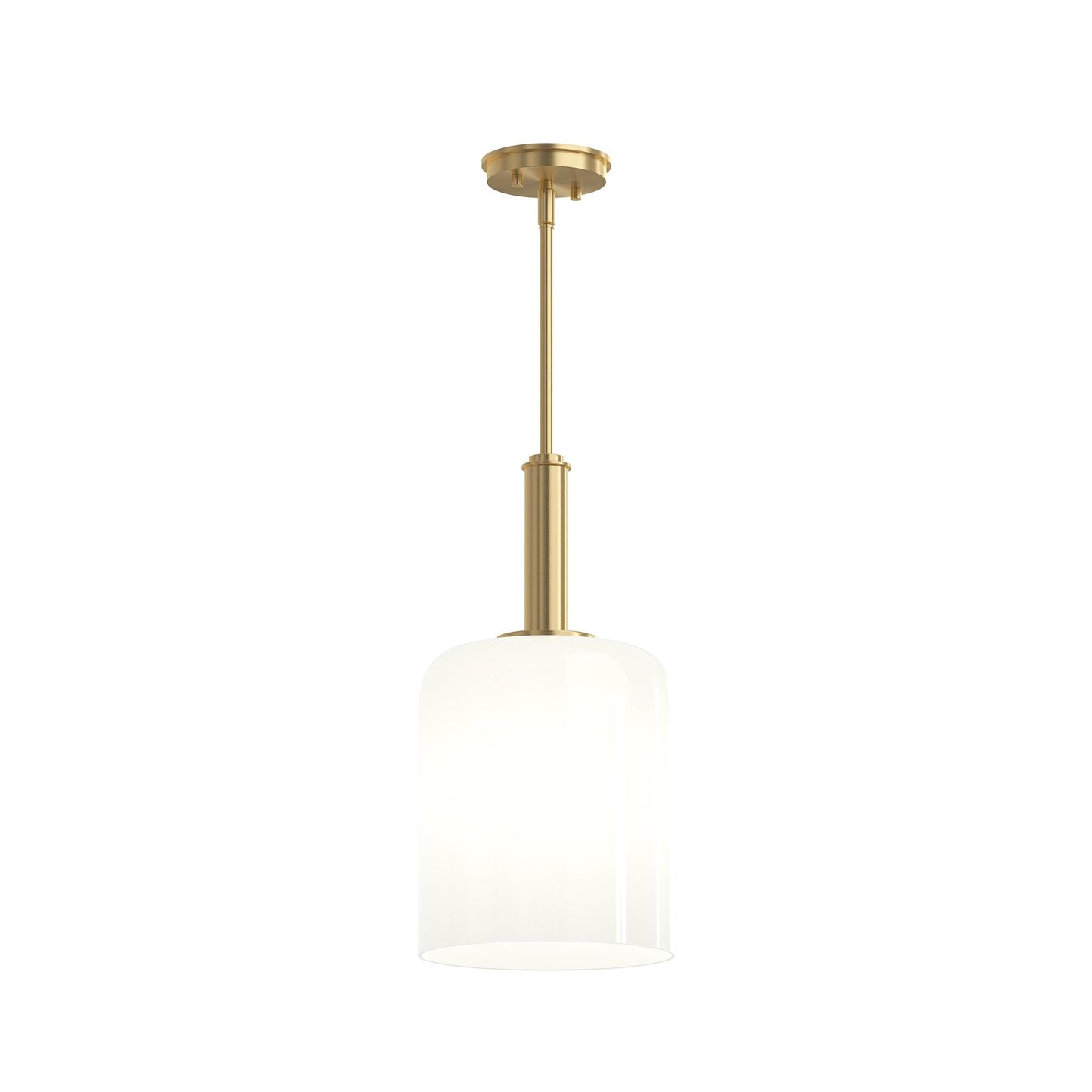 Progress Lighting P500516-191 Reines 1 Light Brushed Gold Pendant with Opal Glass Shade