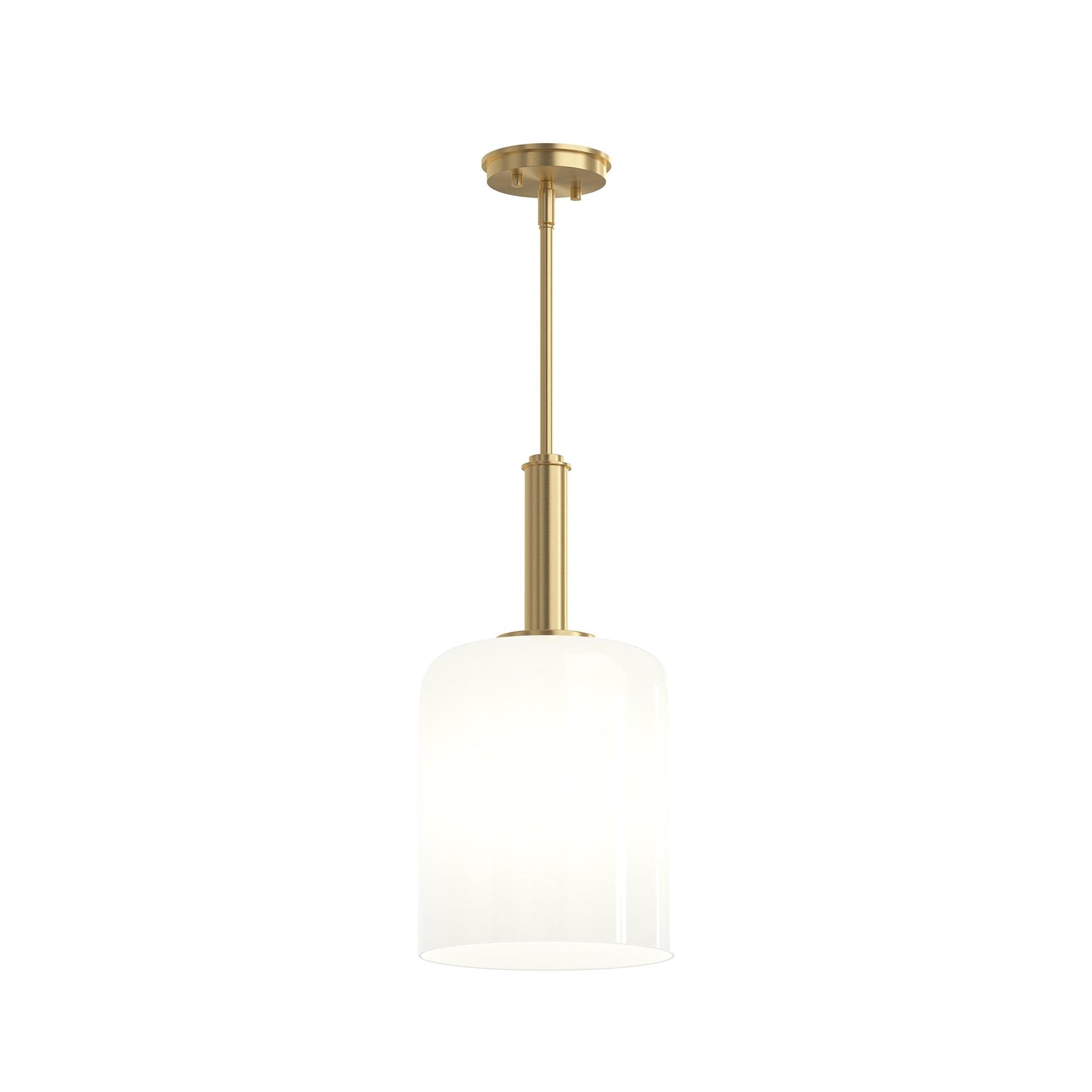 Progress Lighting P500516-191 Reines 1 Light Brushed Gold Pendant with Opal Glass Shade