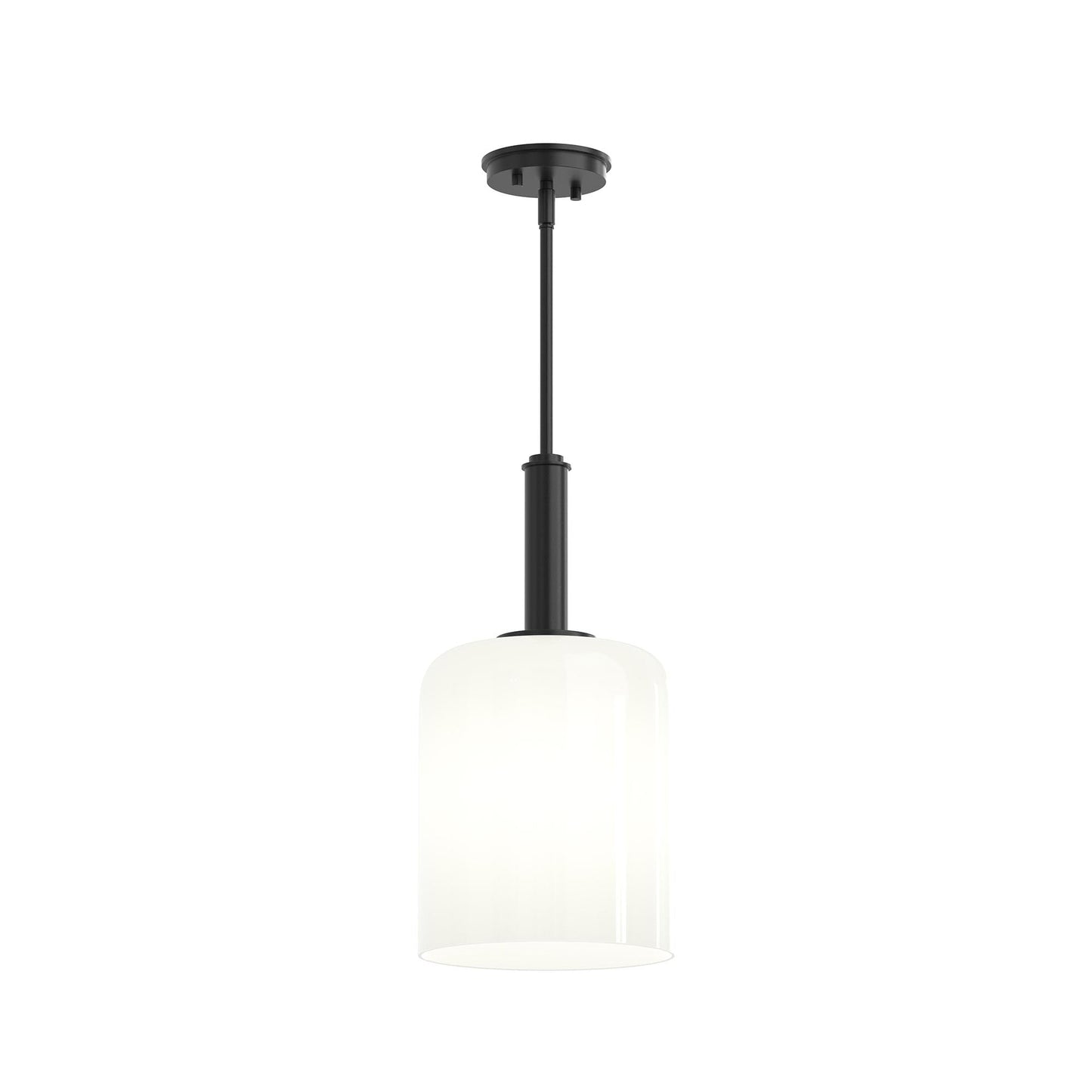 Progress Lighting P500516-31M Reines 1 Light Matte Black Pendant with Opal Glass Shade - Main Product Image