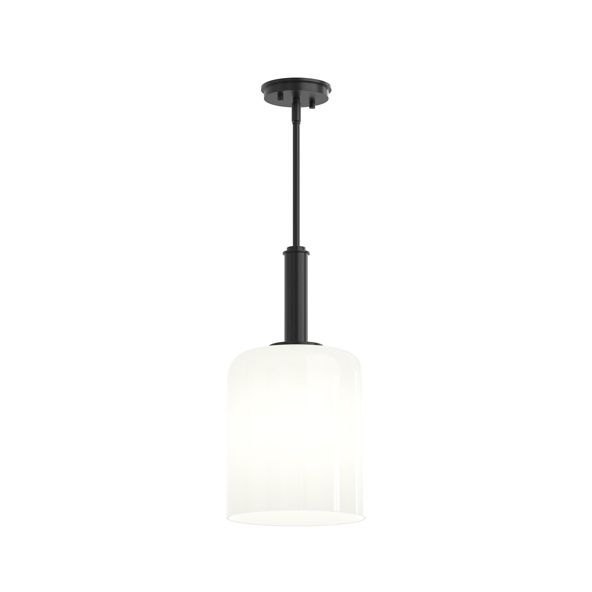 Progress Lighting P500516-31M Reines 1 Light Matte Black Pendant with Opal Glass Shade - Main Product Image