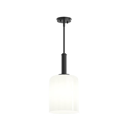 Progress Lighting P500516-31M Reines 1 Light Matte Black Pendant with Opal Glass Shade - Main Product Image