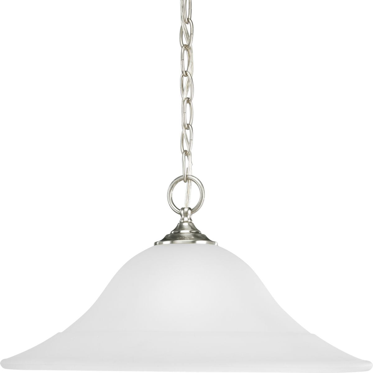 Progress Lighting P5095-09 Trinity 1 Light Brushed Nickel Pendant Ceiling Light with Etched Glass Shade
