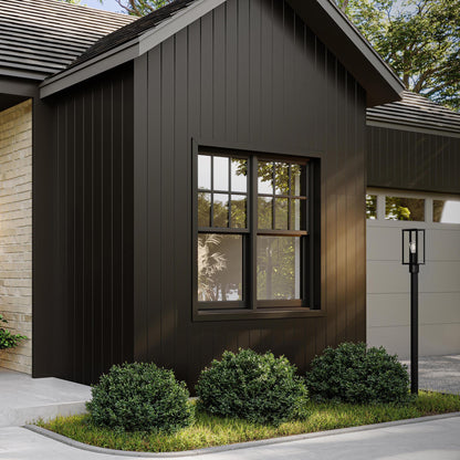 Progress Lighting P540113-31M Ryle Matte Black Outdoor Post Lantern - Daytime Exterior Lifestyle Shot