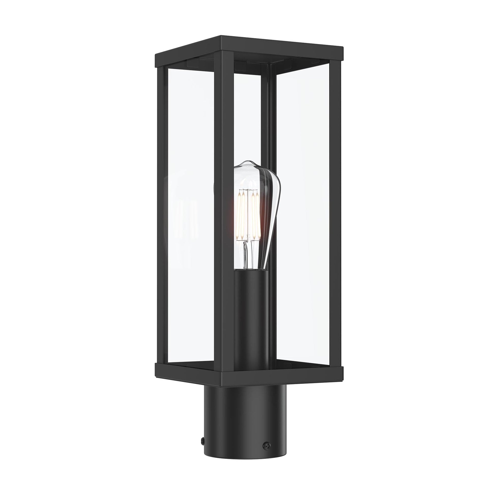 Progress Lighting P540113-31M Ryle 1 Light Matte Black Outdoor Post Lantern with Clear Glass Panels - Main Product Image