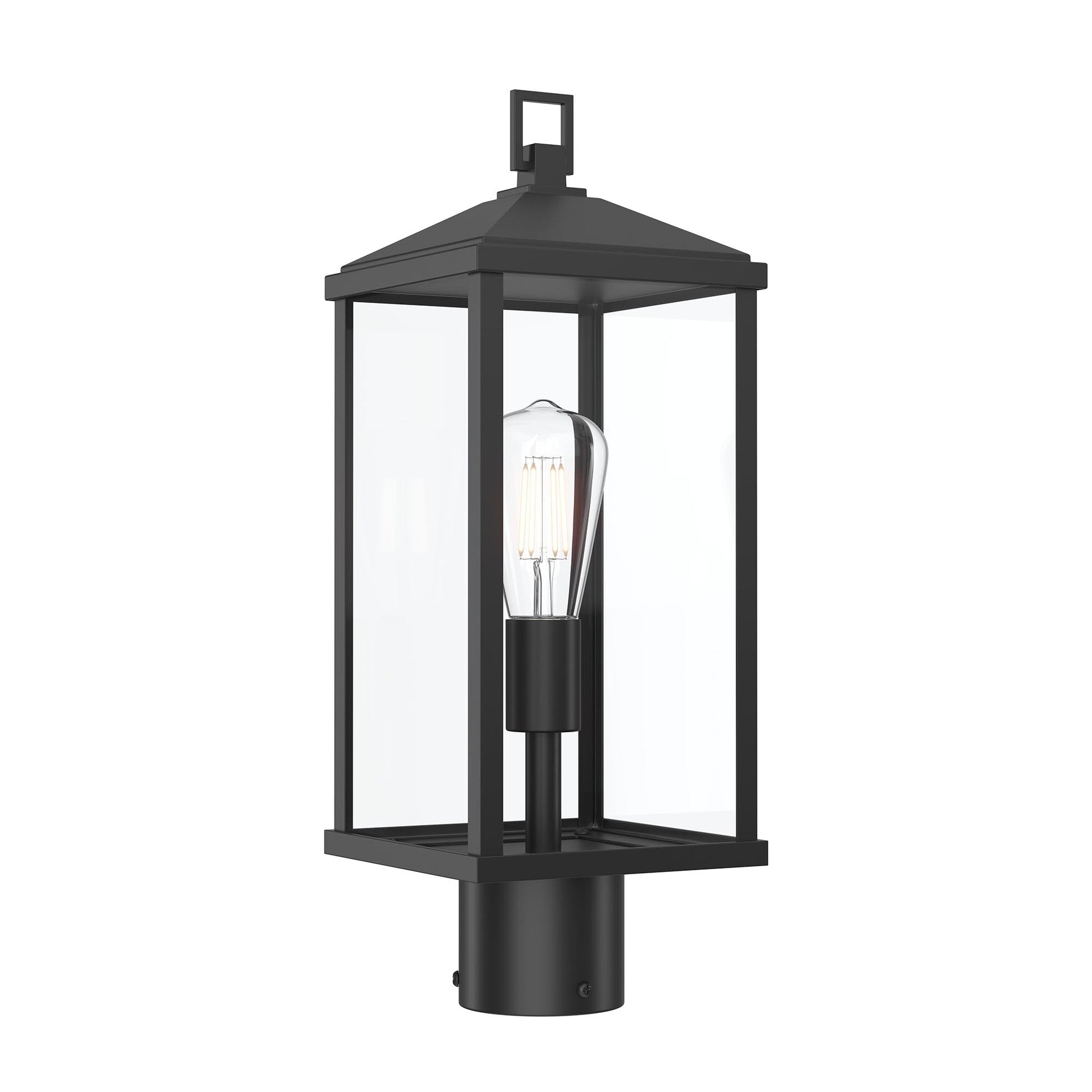 Progress Lighting P540114-31M Cantley 1 Light Matte Black Outdoor Post Lantern with Clear Glass Panels - Main Product Image