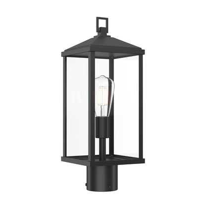 Progress Lighting P540114-31M Cantley 1 Light Matte Black Outdoor Post Lantern with Clear Glass Panels - Main Product Image