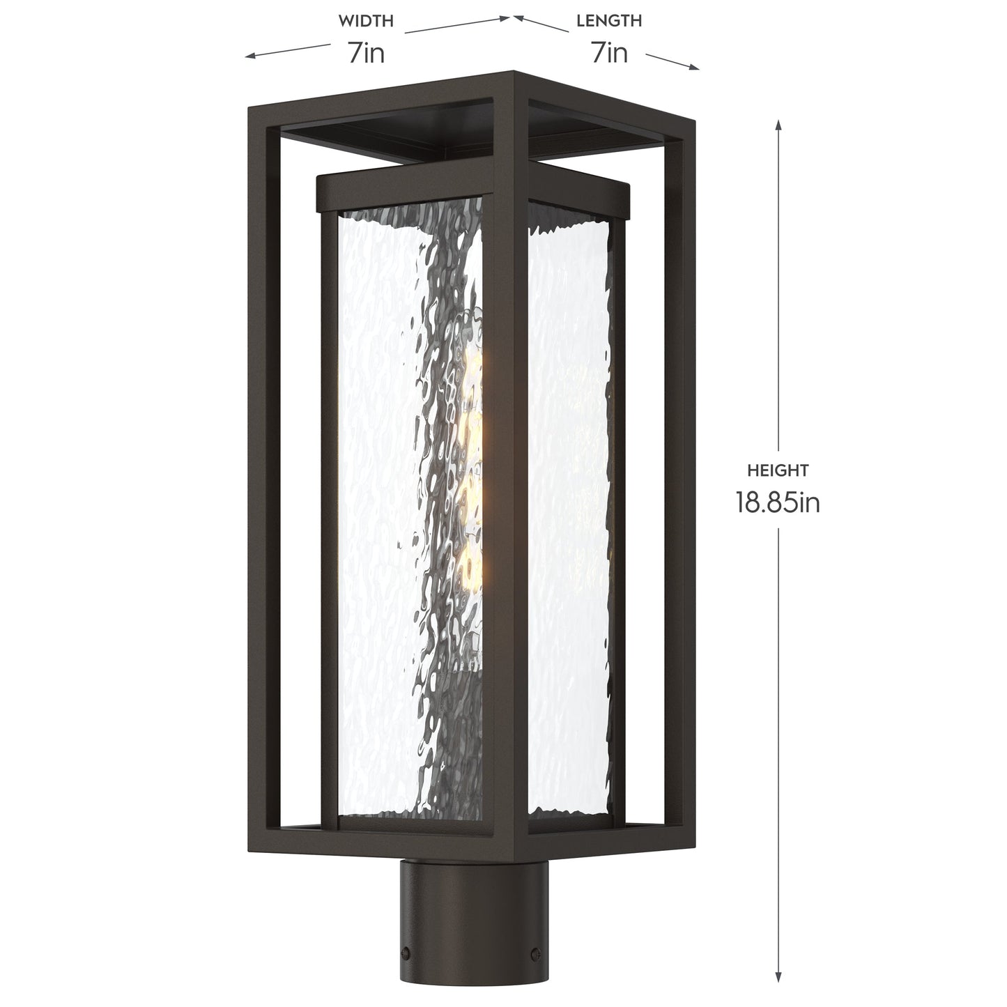 Progress Lighting P540115-020 Shaw Outdoor Post Lantern Dimensions - 7in Width, 7in Length, 18.85in Height