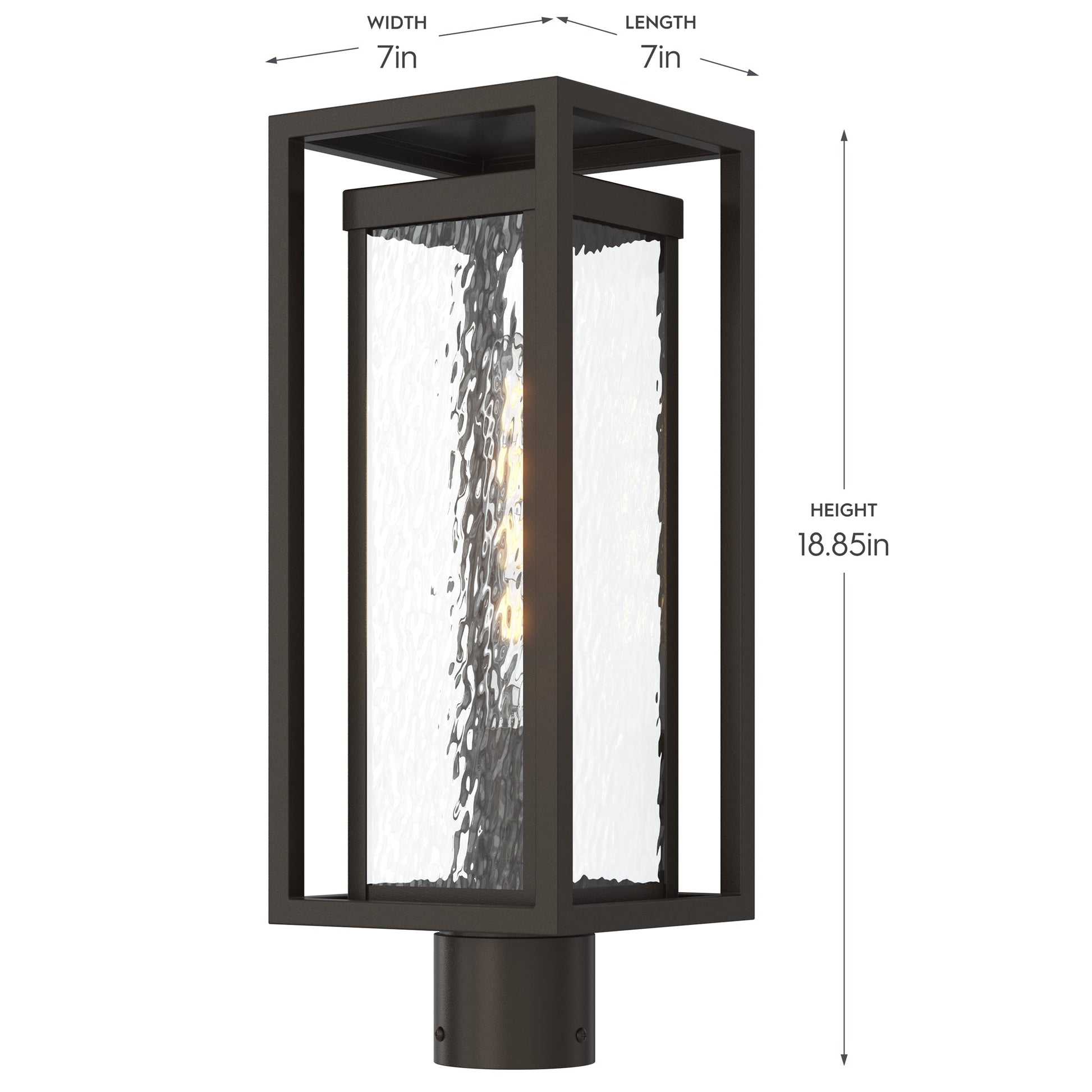 Progress Lighting P540115-020 Shaw Outdoor Post Lantern Dimensions - 7in Width, 7in Length, 18.85in Height