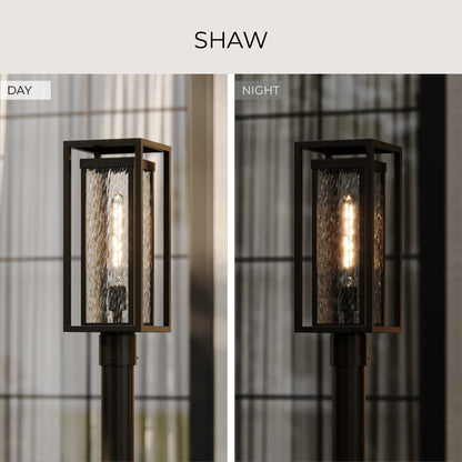 Progress Lighting Shaw P540115-020 Outdoor Post Lantern Day and Night Comparison