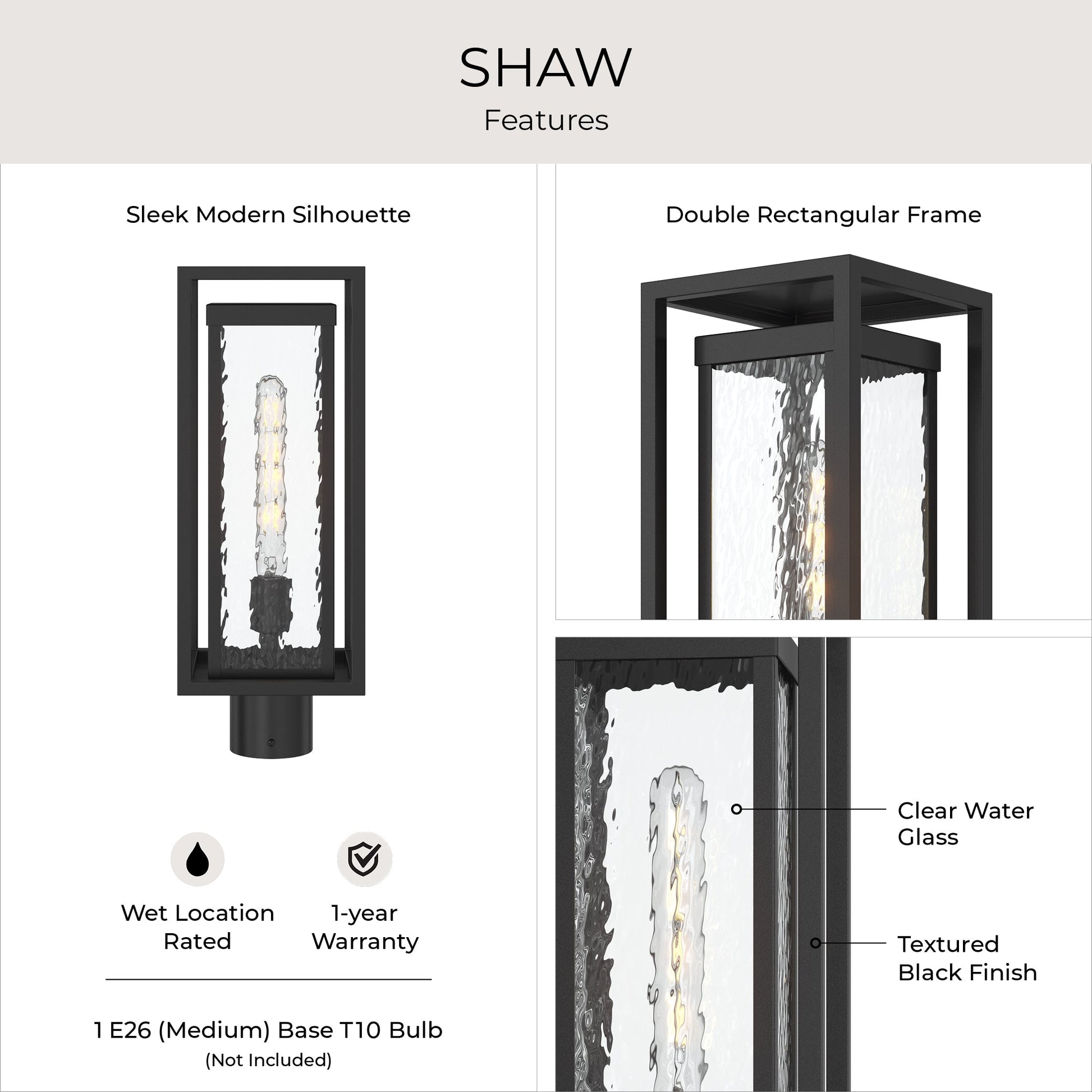 Progress Lighting P540115-031 Shaw Features Infographic