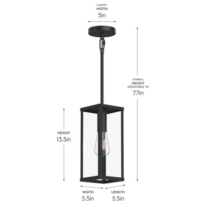 Progress Lighting P550146-31M Ryle Hanging Lantern Dimensions Diagram