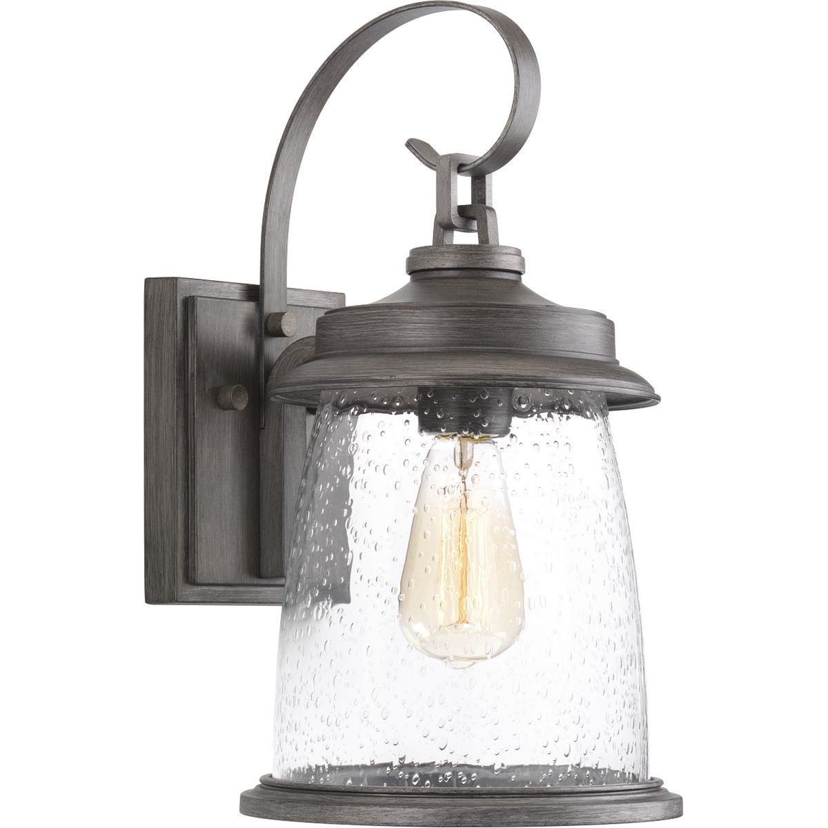 Progress Lighting Conover antique pewter outdoor wall lantern with clear seeded glass