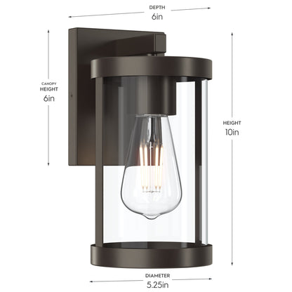Progress Lighting P560393-020 Kagen Outdoor Wall Lantern Dimensions - Height 10in Depth 6in Diameter 5.25in