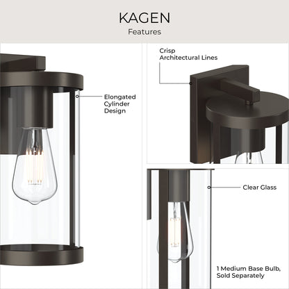 Progress Lighting P560394-020 Kagen Features - Elongated Cylinder Design, Crisp Architectural Lines, Clear Glass