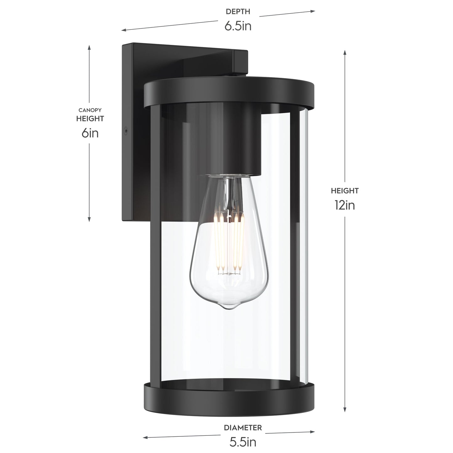 Progress Lighting Kagen P560394-31M Dimensions - Height 12in Depth 6.5in Diameter 5.5in Canopy Height 6in
