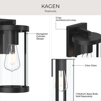 Progress Lighting Kagen P560394-31M Feature Infographic - Elongated Cylinder Clear Glass