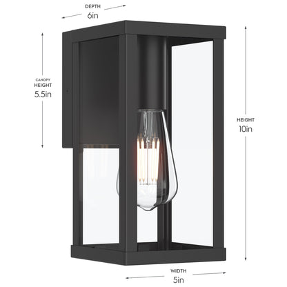 Progress Lighting P560397-31M Ryle Wall Lantern dimensions - 10in Height, 5in Width, 6in Depth