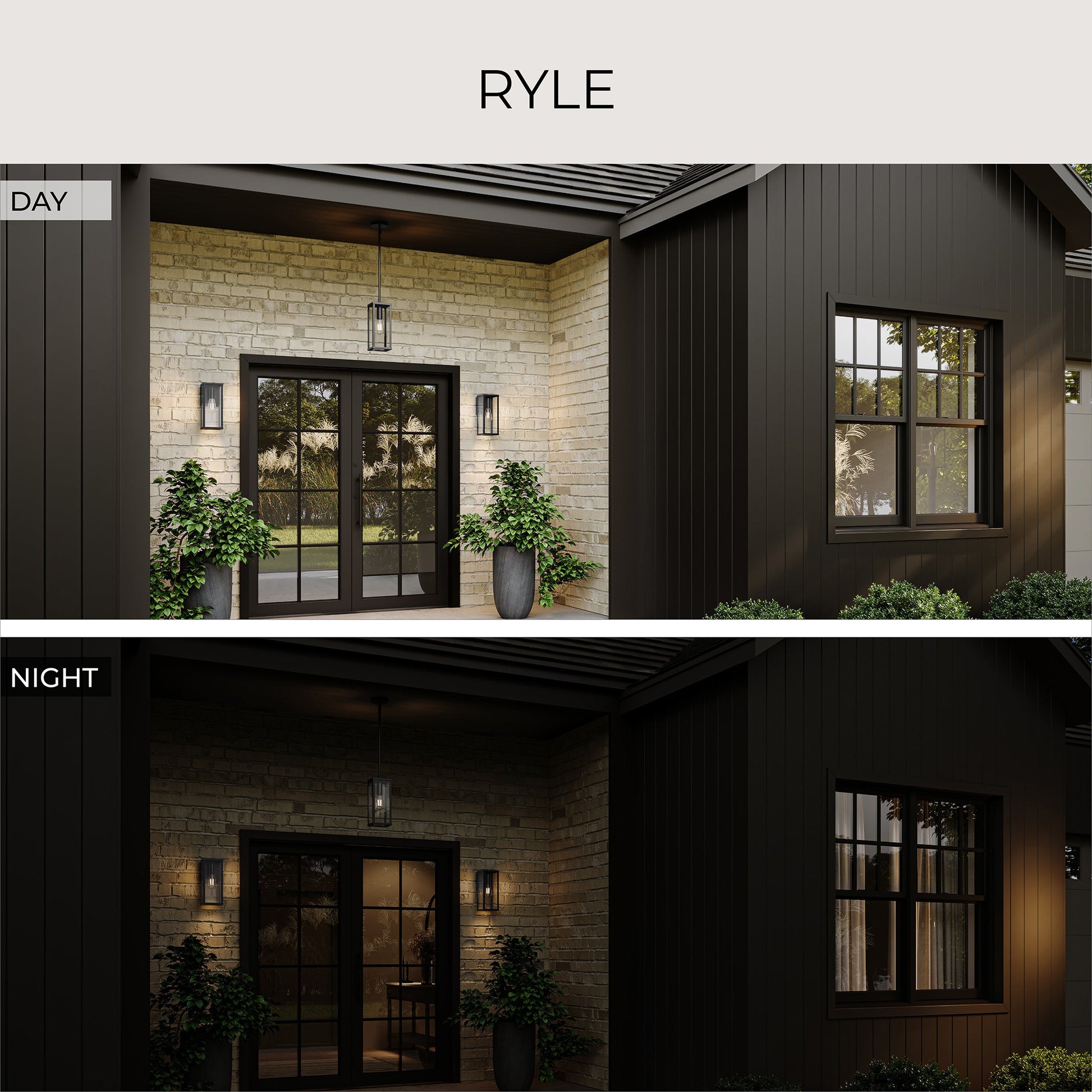 Progress Lighting P560398-31M Ryle Outdoor Wall Lantern Day and Night Versatility