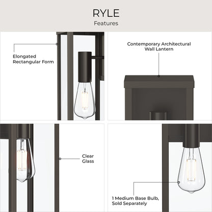 Progress Lighting P560399-020 Ryle Outdoor Wall Lantern Feature Infographic