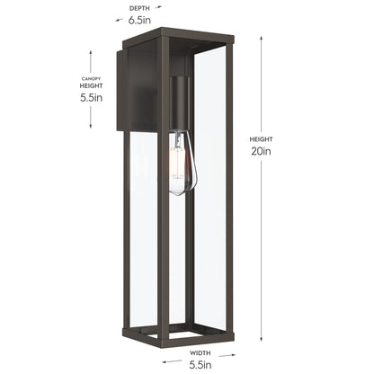 Progress Lighting P560400-020 Ryle Outdoor Wall Lantern - Dimensions: 20in Height, 5.5in Width, 6.5in Depth